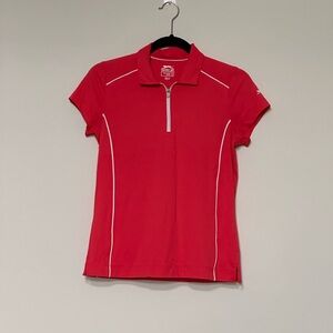 Slazenger Women's Vibrant Red Short Sleeve Golf Polo Size Small Activewear